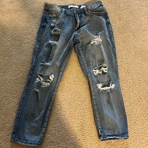 Kancan distressed crop mid rise jeans 9